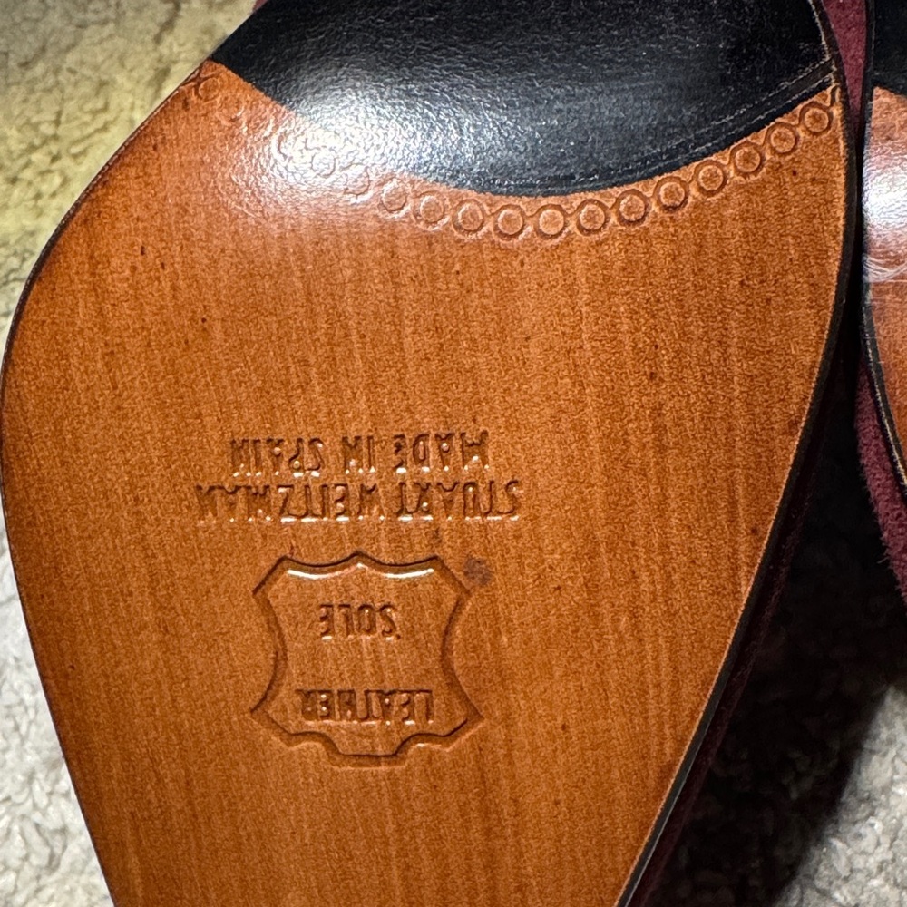 Stuart Weitzman Dark Red Suede Heels - Picture 5 of 7